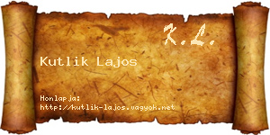 Kutlik Lajos névjegykártya